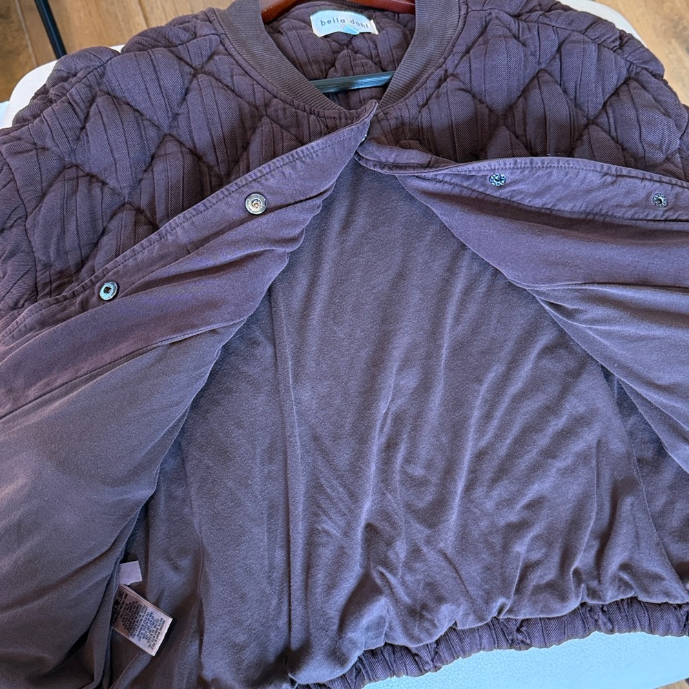 NWOT Bella Dahl French Roast Quilted Bomber Jacket - Picture 7 of 9